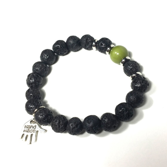 Lava Stone & Ceramic Bead Aromatherapy Bracelet - Picture 2 of 2